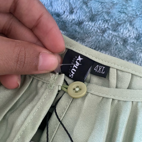 X plus wear NWT Green Pleated Maxi Kaftan Onesize Belted Dress - Picture 9 of 10